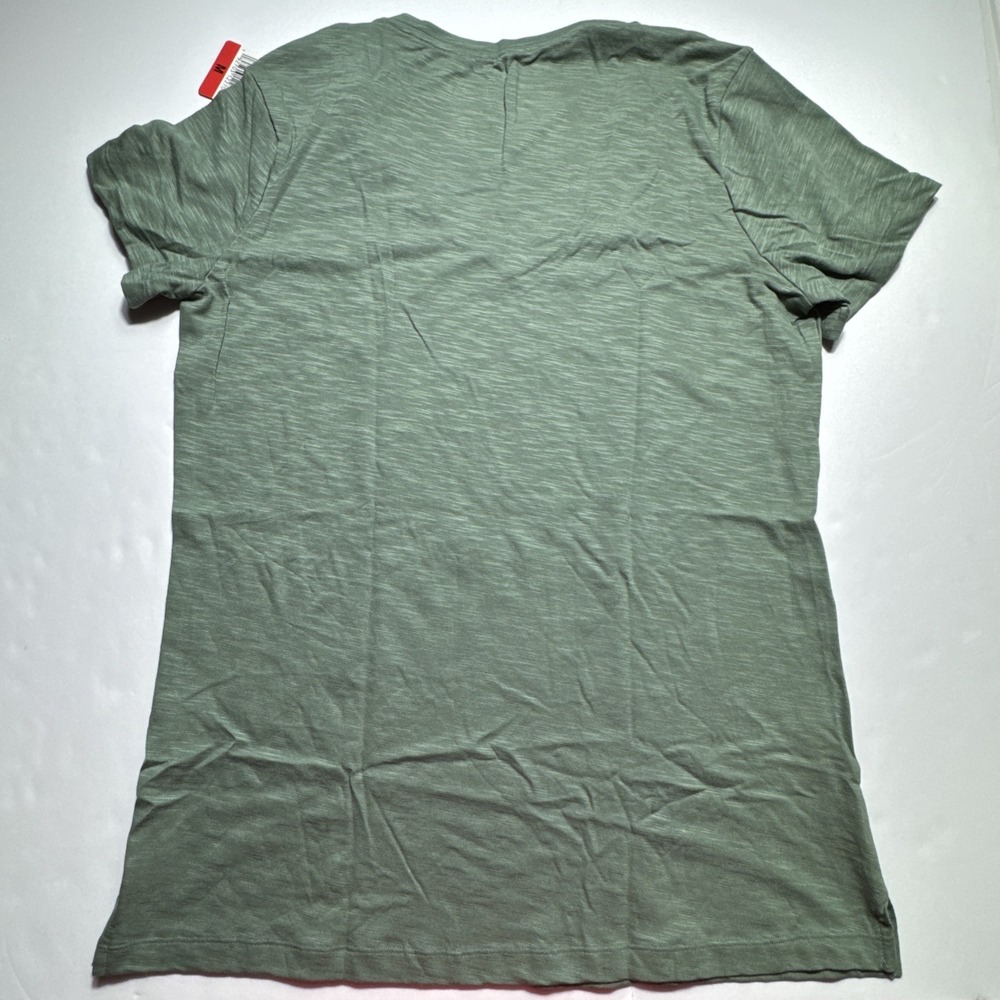 Felina Womens V-Neck Short Sleeve Slub Knit Tee Laurel Wreath‎ Green M C5024RS - Picture 2 of 8